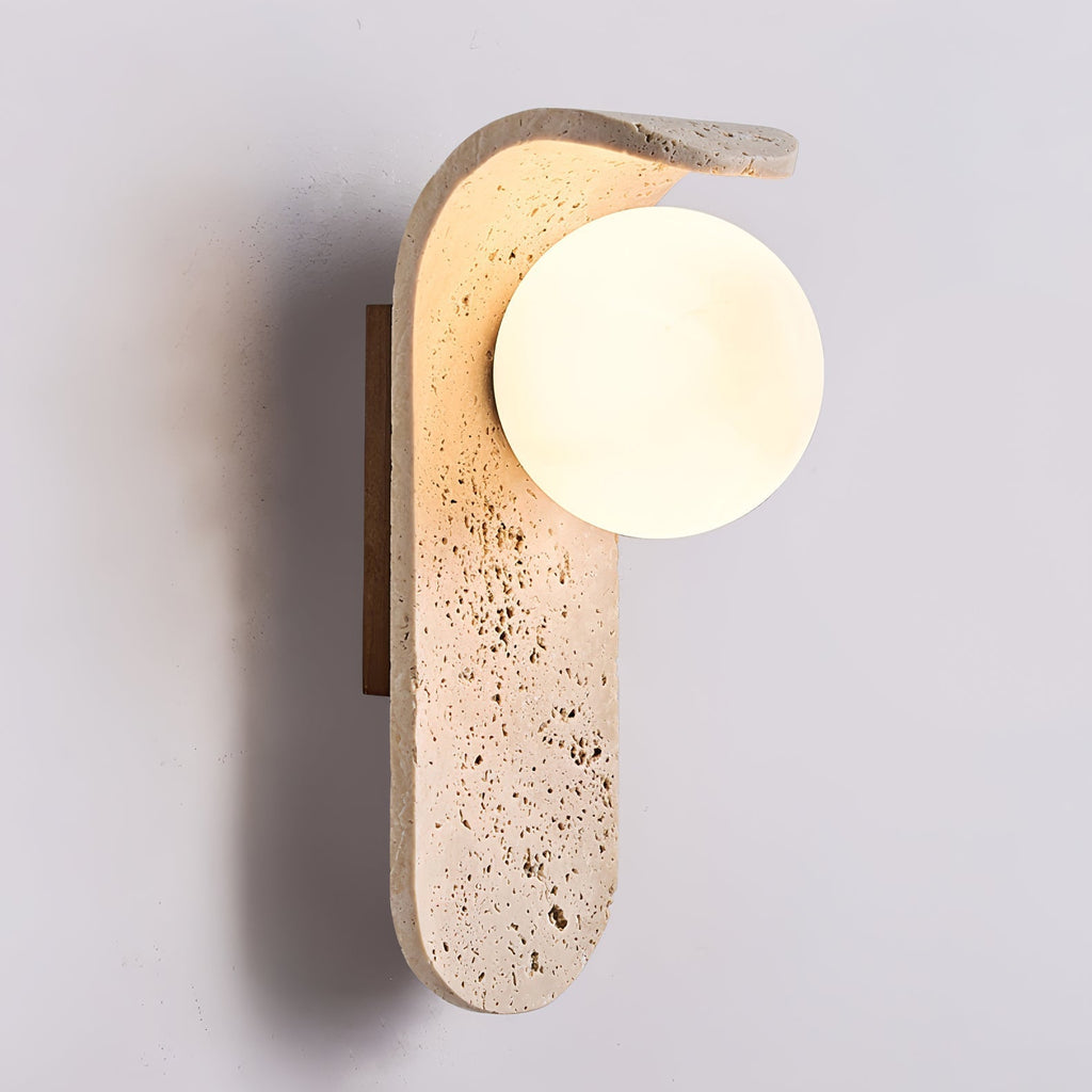 Cutalos Sconce-Frame Travertine Wall Light