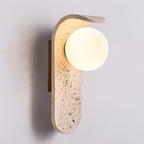 Cutalos Sconce-Frame Travertine Wall Light