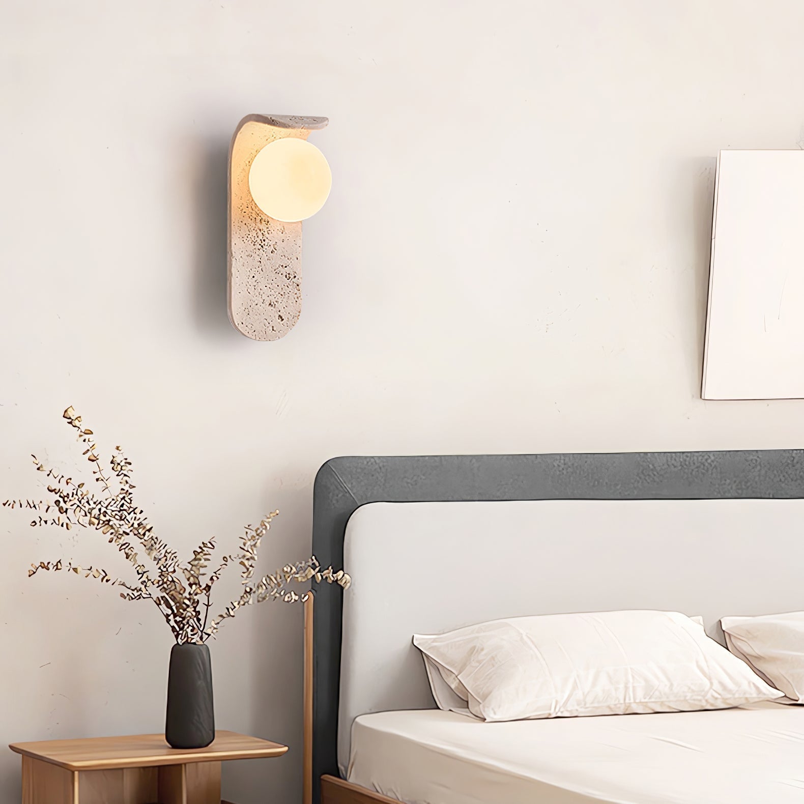 Cutalos Wall Light Modern in Travertine - Kingsley Beaumont