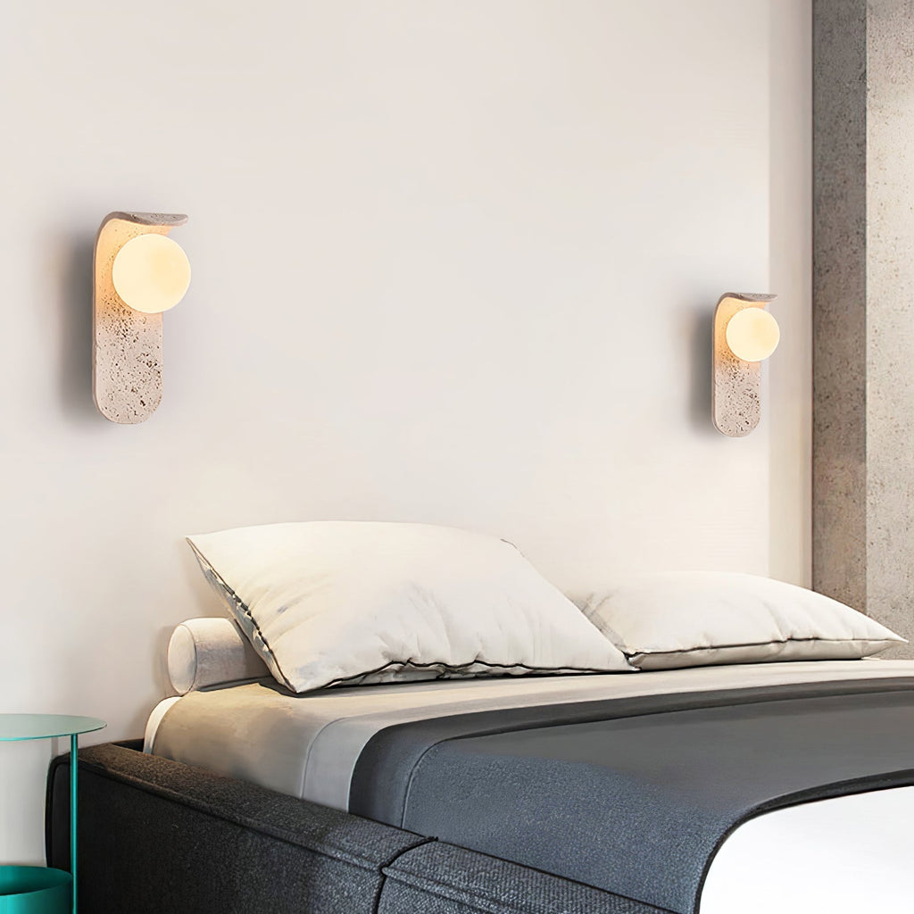 Cutalos Sconce-Frame Travertine Wall Light