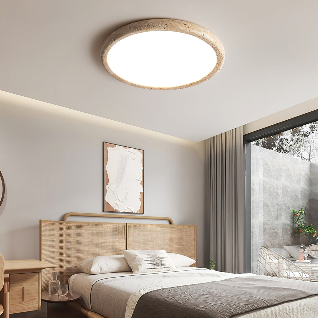 Aurrina Ring Frame Travertine Ceiling Light
