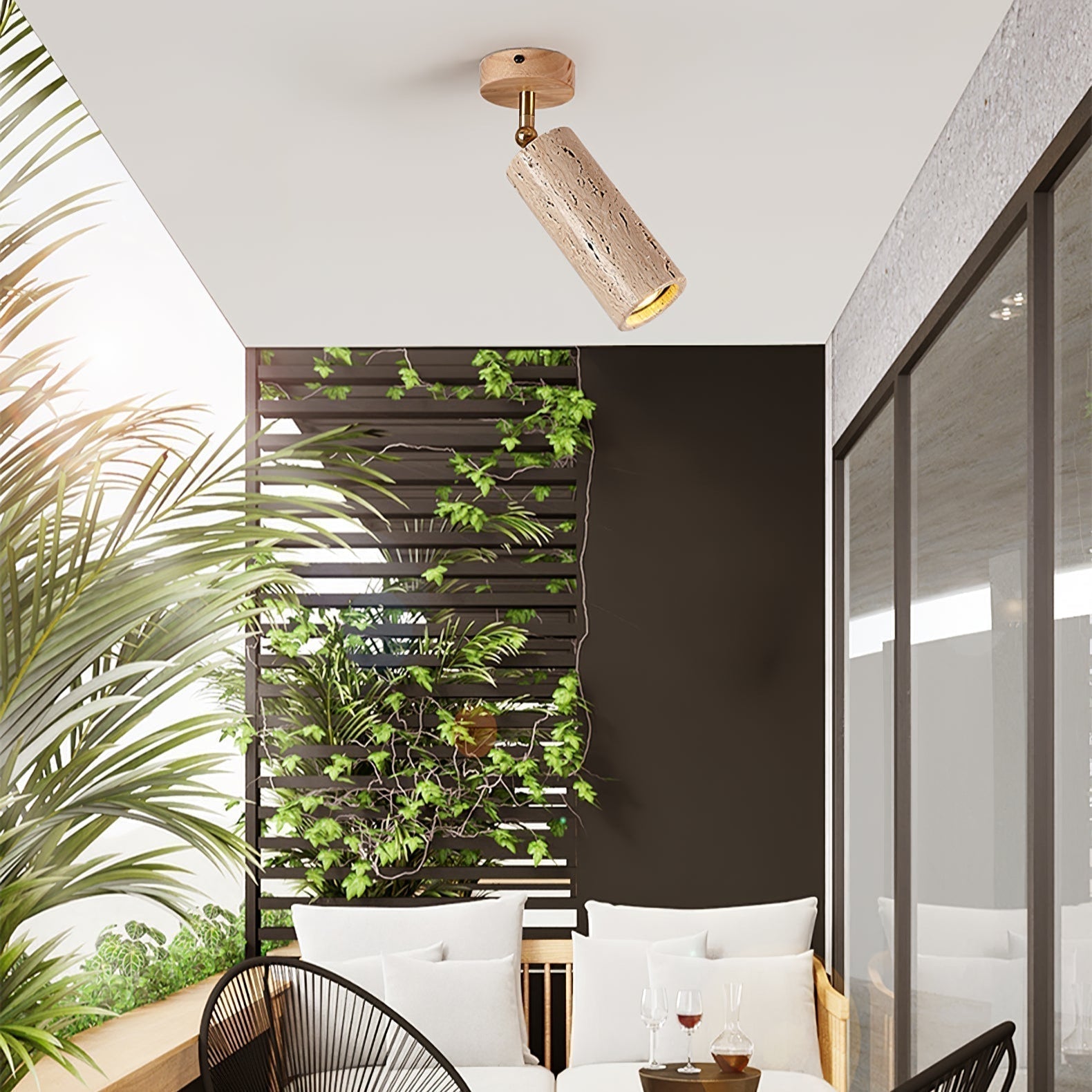 Mycaran Pendant Light Minimalist in Travertine - Kingsley Beaumont