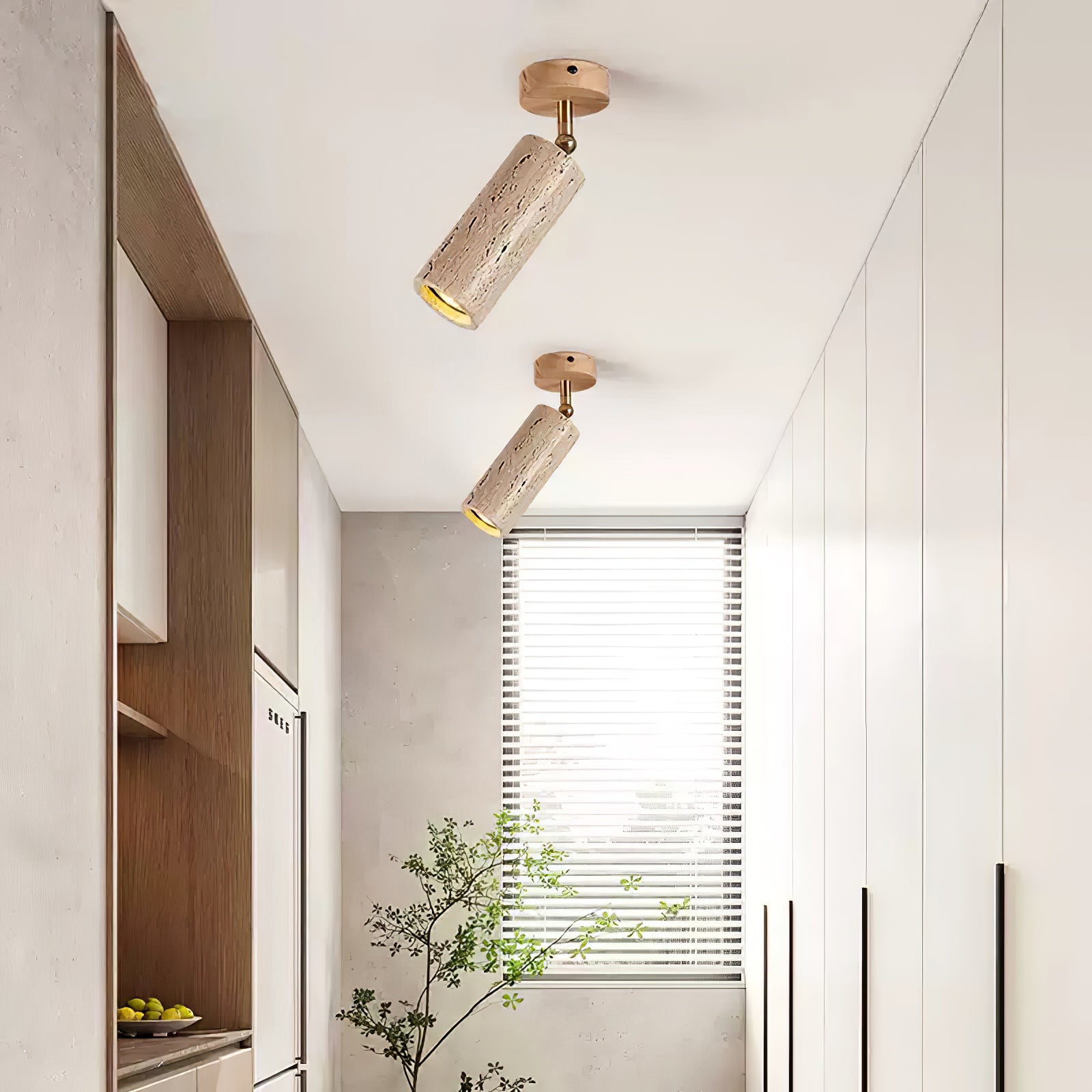 Mycaran Pendant Light Minimalist in Travertine - Kingsley Beaumont