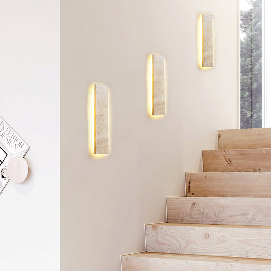 Olnorir Slim Rectangle Travertine Wall Light