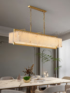 Aether Rectangular Alabaster Pendant Light Chandelier
