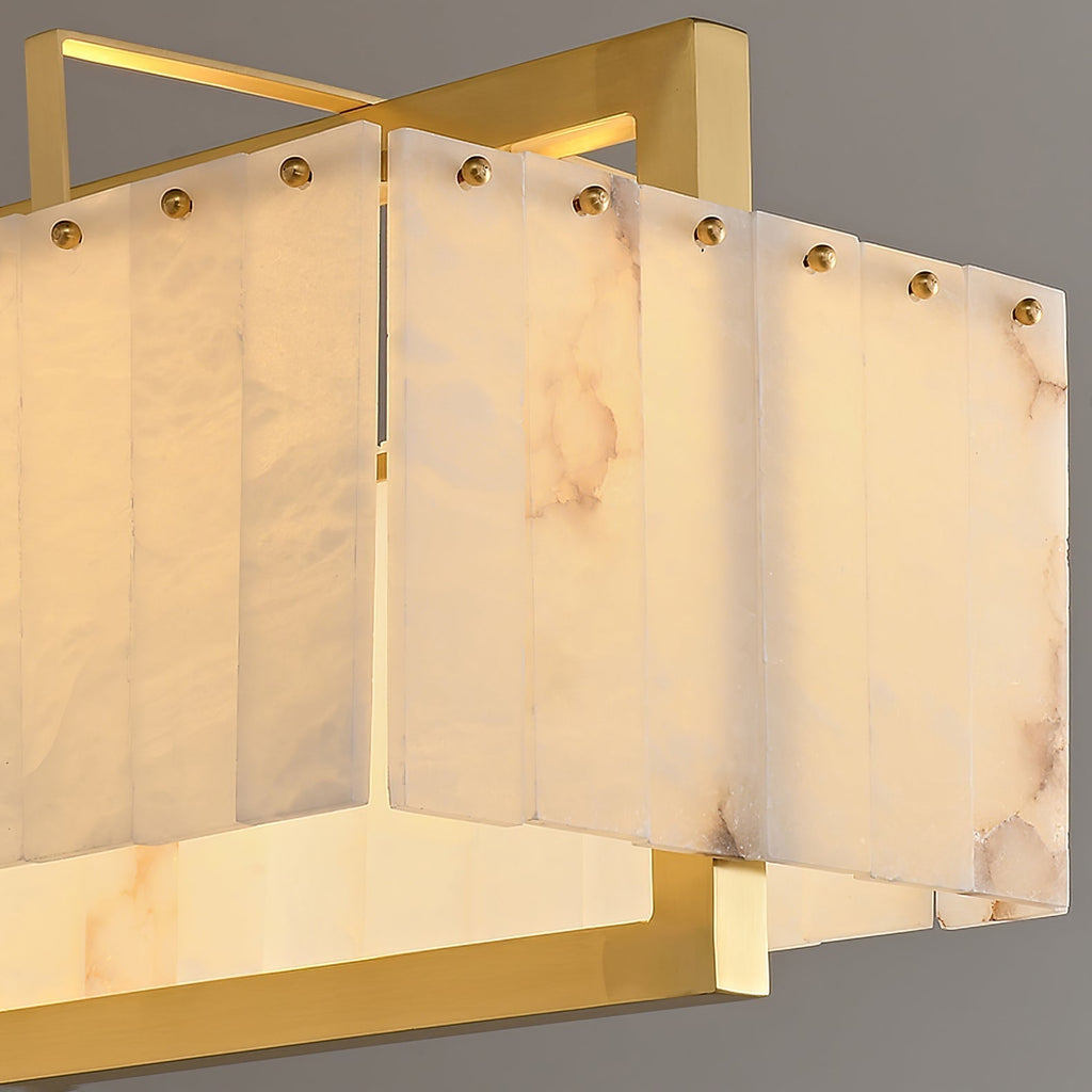 Aether Rectangular Alabaster Pendant Light Chandelier