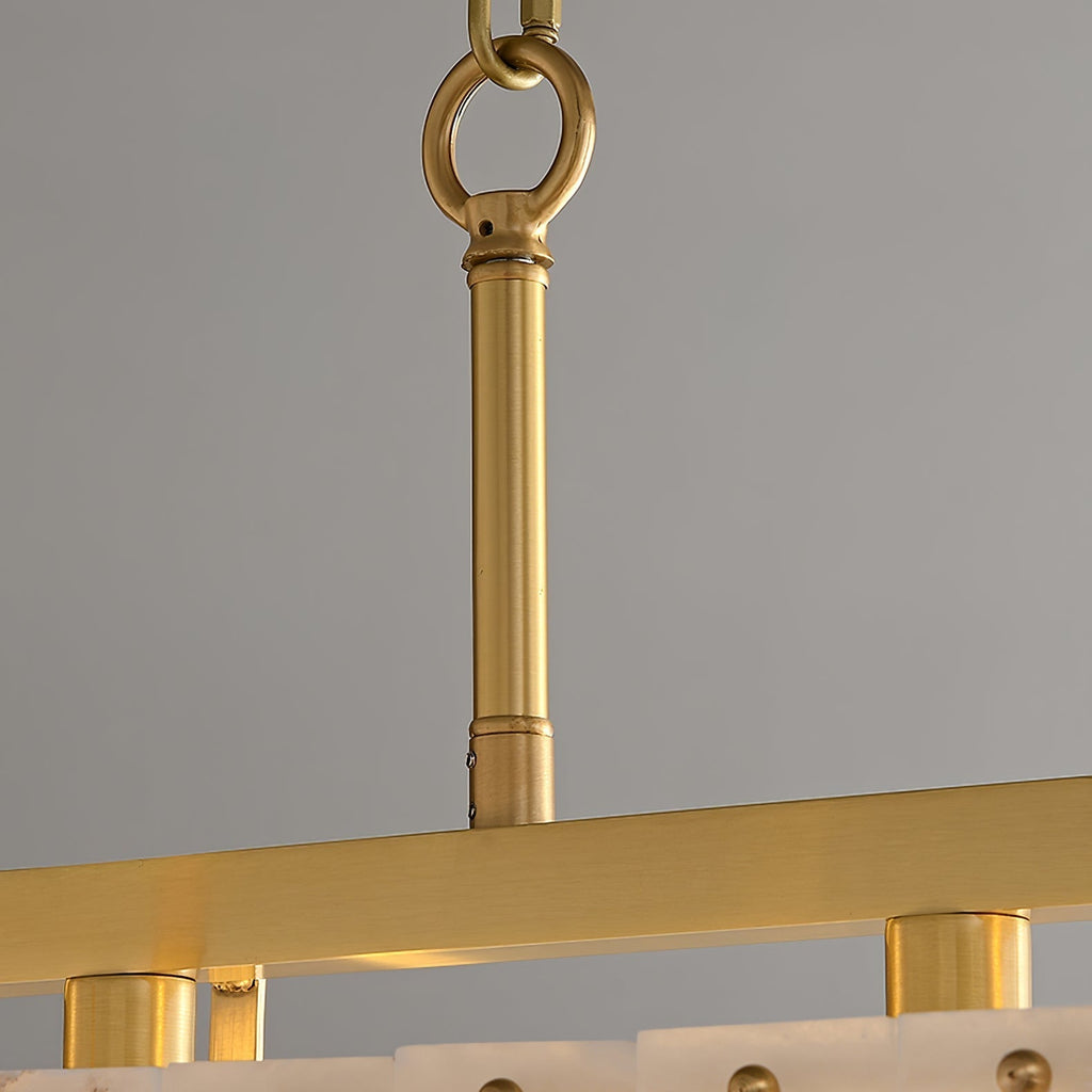 Aether Rectangular Alabaster Pendant Light Chandelier
