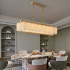 Aether Rectangular Alabaster Pendant Light Chandelier