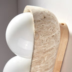 Trio Globe Travertine Wall Sconce