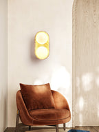 Trio Globe Travertine Wall Sconce