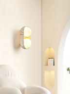 Trio Globe Travertine Wall Sconce