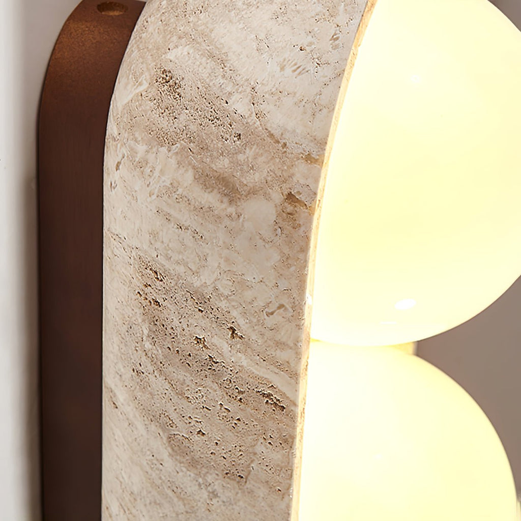 Trio Globe Travertine Wall Sconce