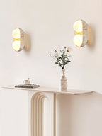 Trio Globe Travertine Wall Sconce