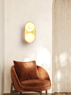 Trio Globe Travertine Wall Sconce