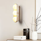 Trio Globe Travertine Wall Sconce