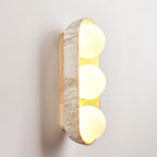 Trio Globe Travertine Wall Sconce