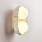 Trio Globe Travertine Wall Sconce