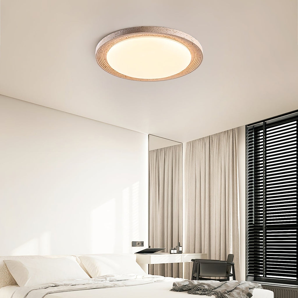 Olphaan Ringed Travertine Ceiling Light