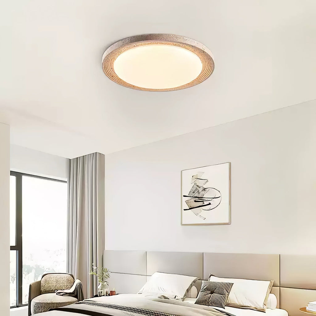 Olphaan Ringed Travertine Ceiling Light