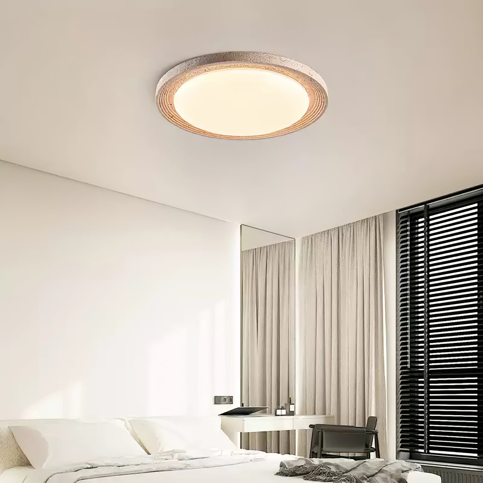 Olphaan Ringed Travertine Ceiling Light
