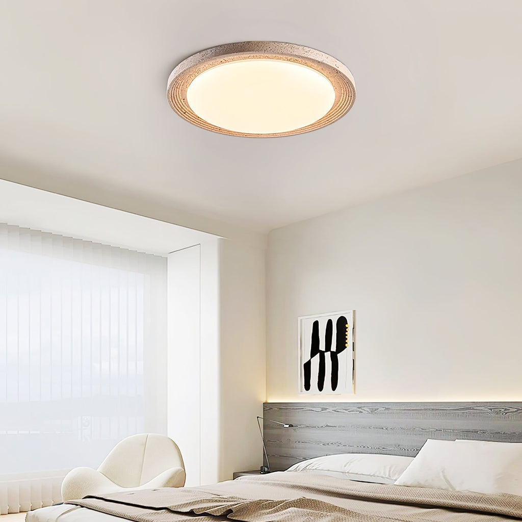 Olphaan Ringed Travertine Ceiling Light