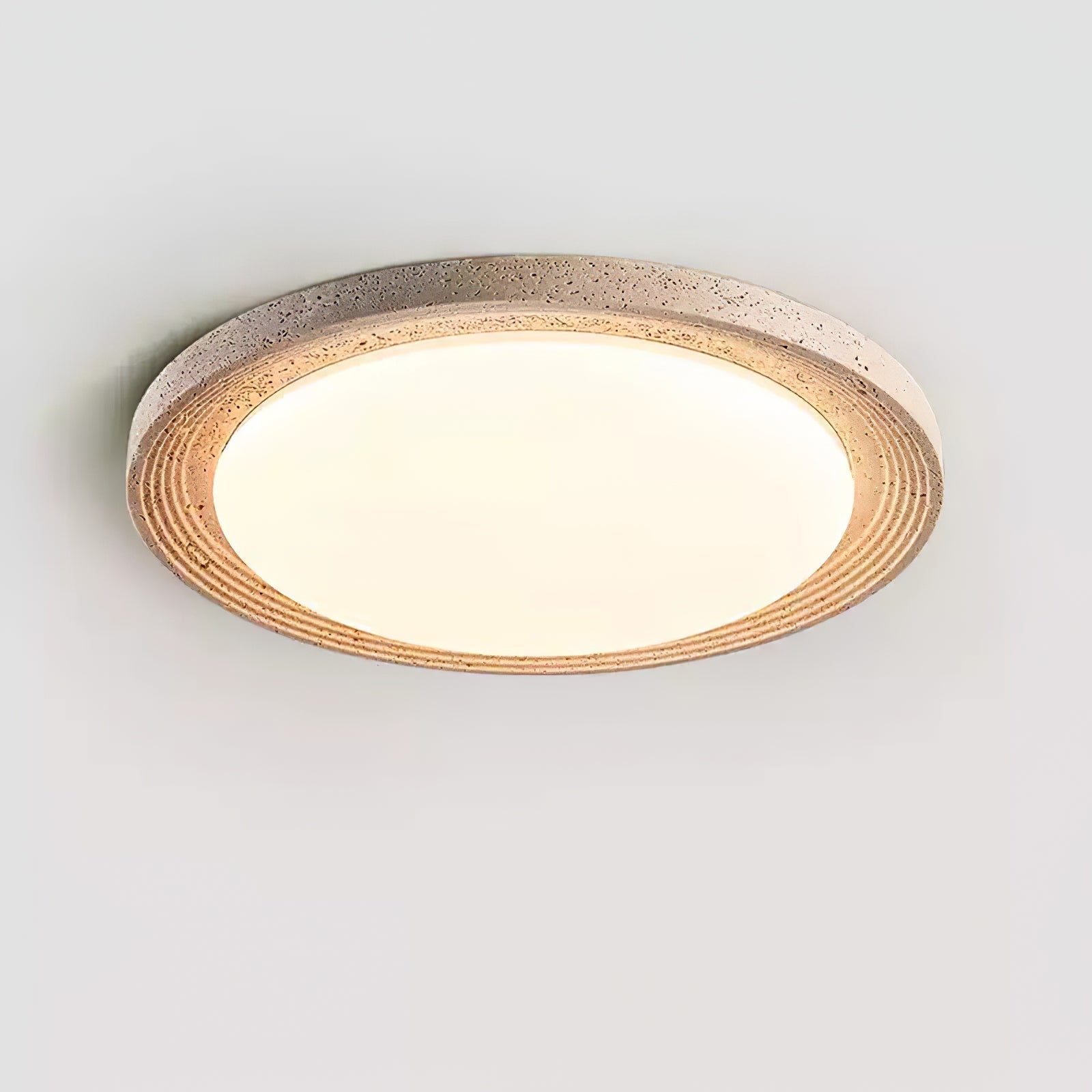 Olphaan Ringed Travertine Ceiling Light