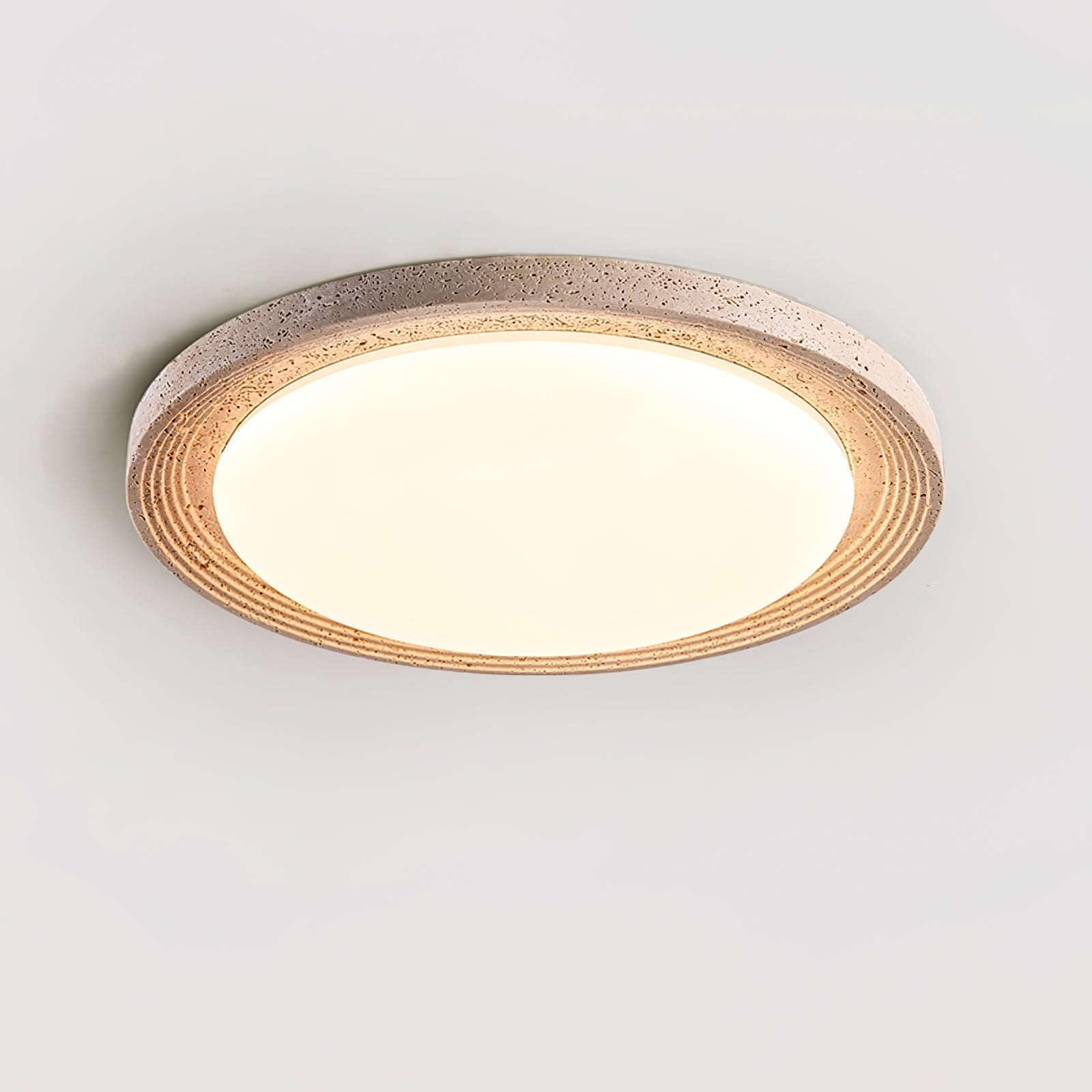 Olphaan Ringed Travertine Ceiling Light