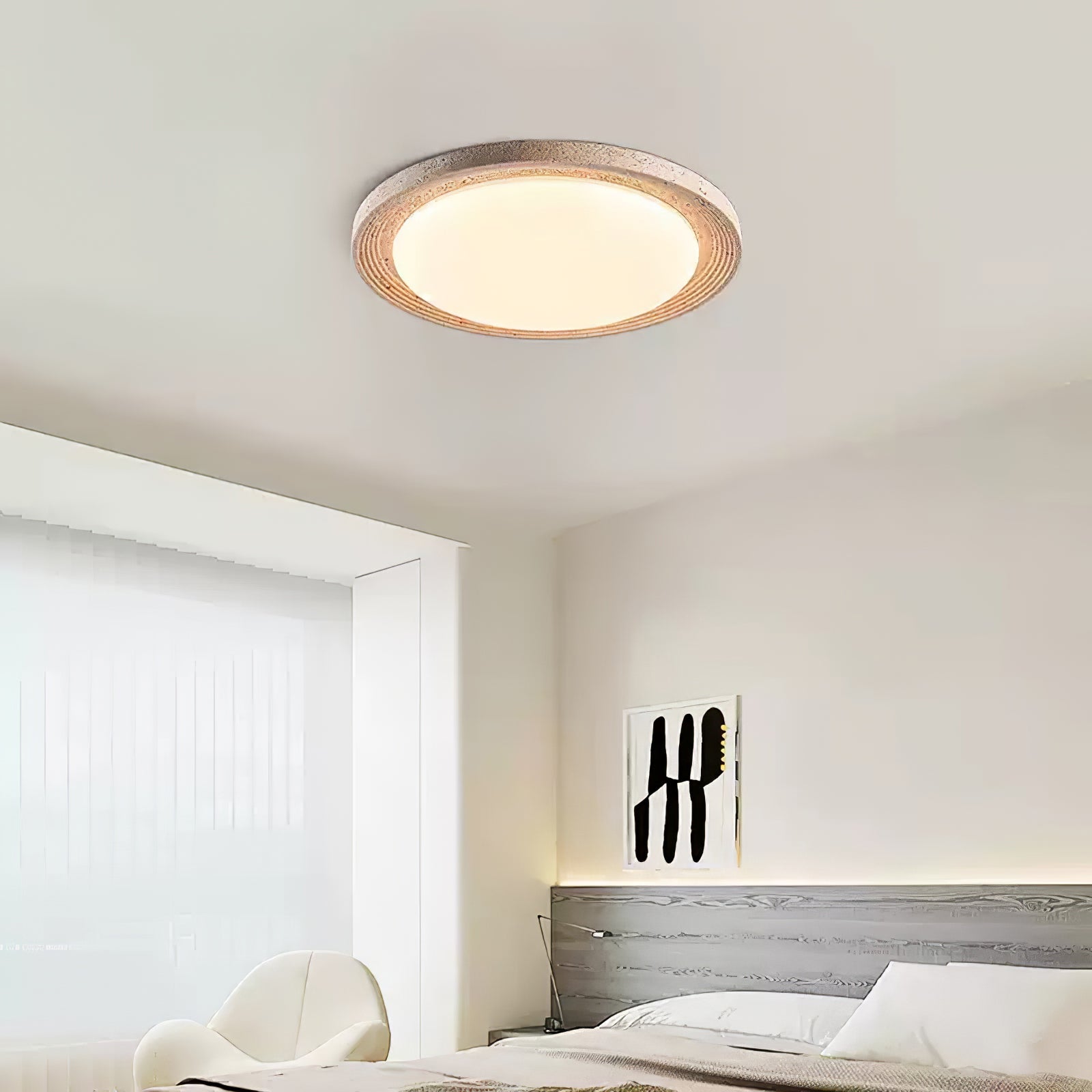 Olphaan Ringed Travertine Ceiling Light