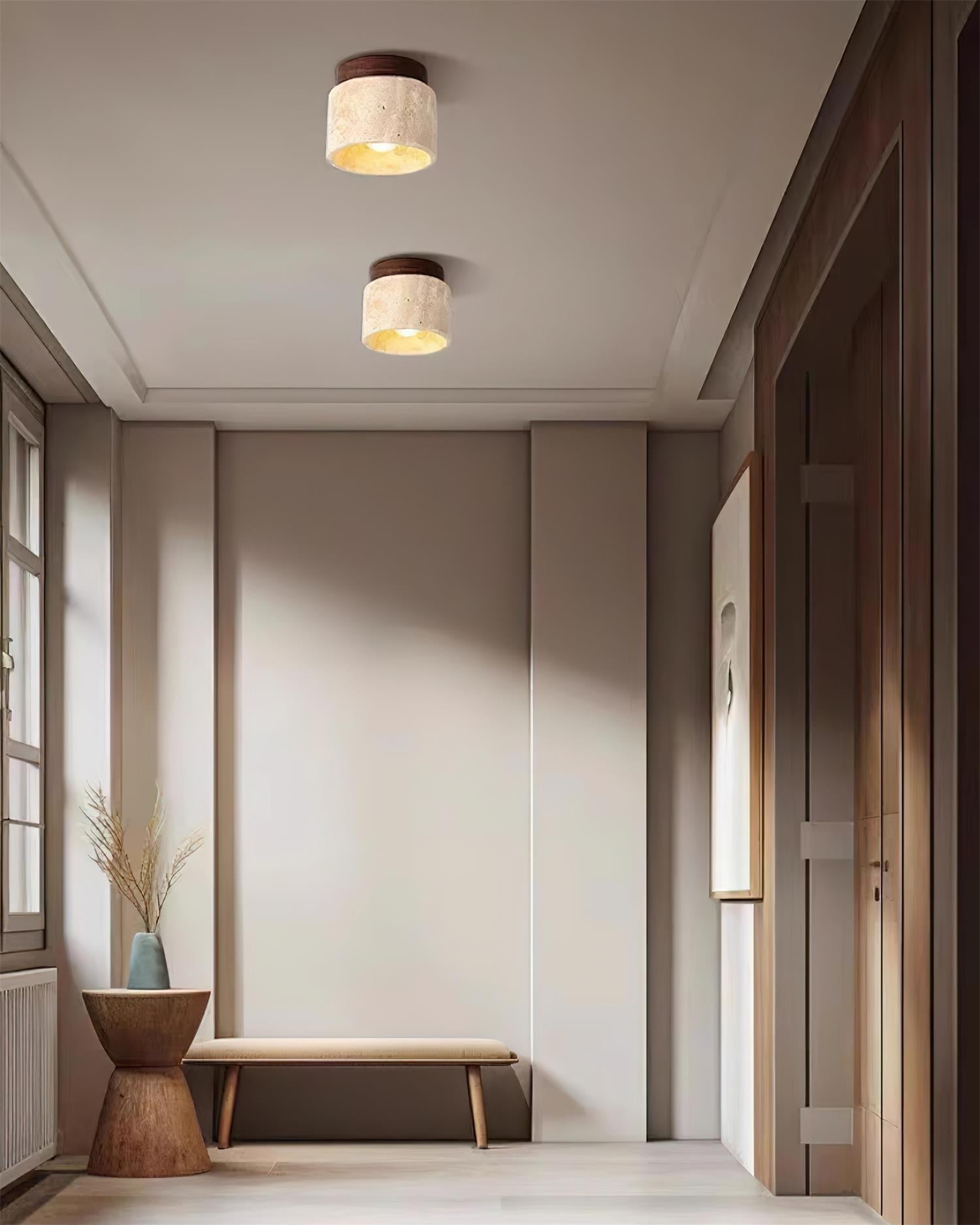 Ritta Stone  Travertine Ceiling Light