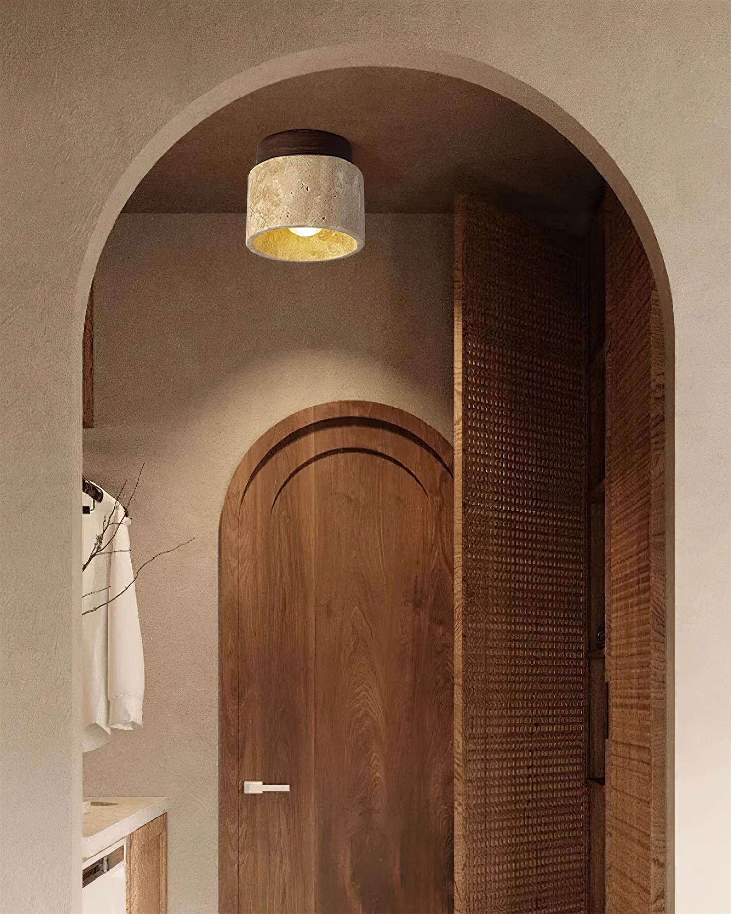 Ritta Stone  Travertine Ceiling Light