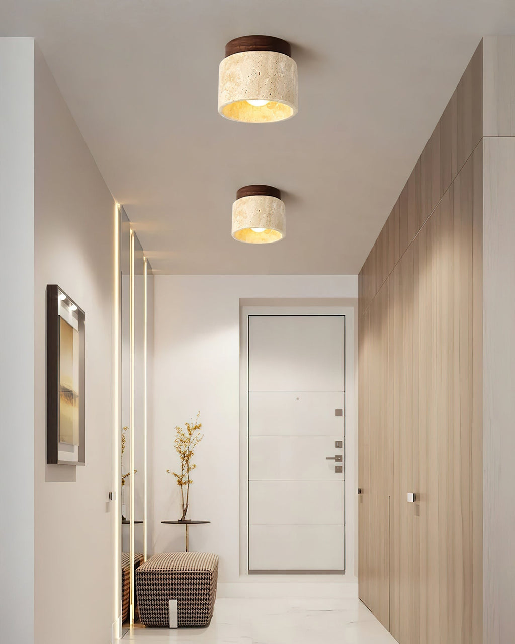 Ritta Stone  Travertine Ceiling Light