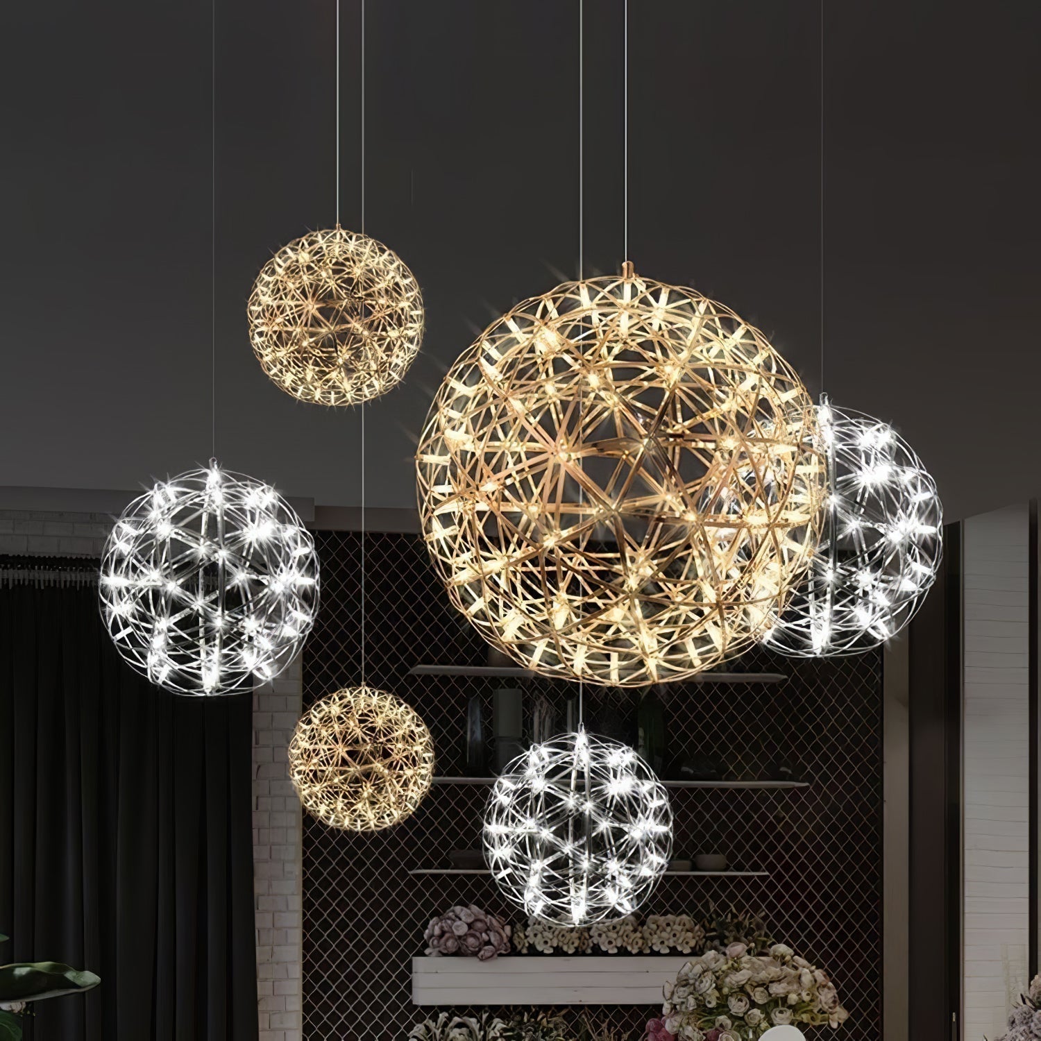 Lustra Pendant Lamp Spark Ball for Living Room