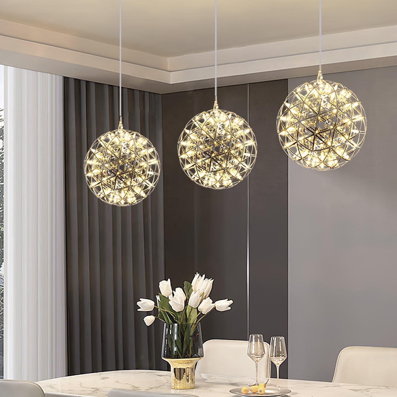 Lustra Pendant Lamp Spark Ball for Living Room