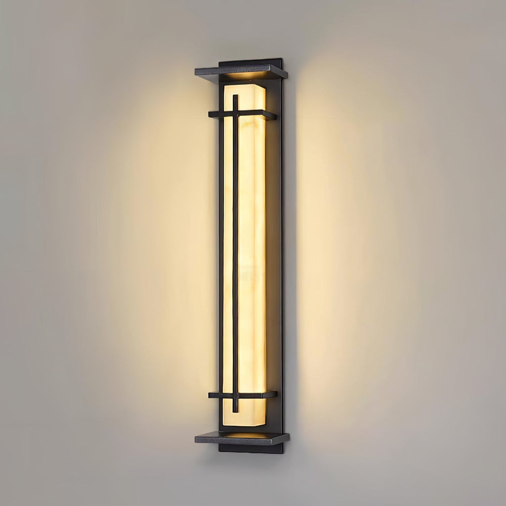 Ray Square Outdoor Wall Light  Imitation Alabaster Waterproof