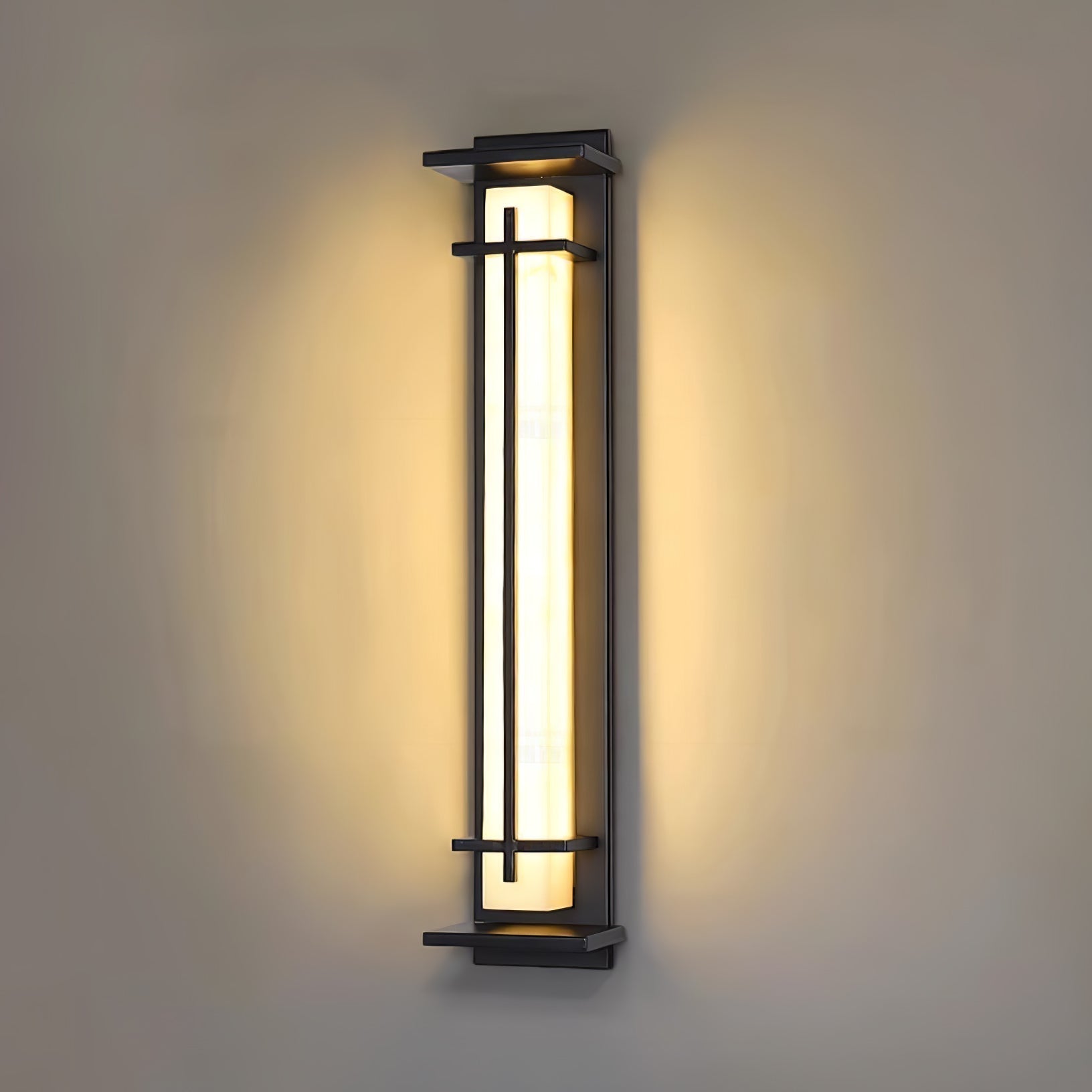 Ray Square Outdoor Wall Light  Imitation Alabaster Waterproof