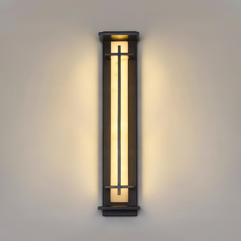 Ray Square Outdoor Wall Light  Imitation Alabaster Waterproof