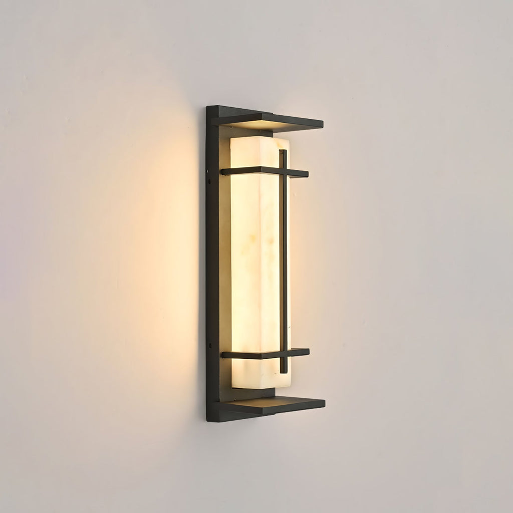 Ray Square Outdoor Wall Light  Imitation Alabaster Waterproof