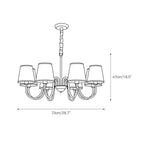 Aged Traditional Stacey Fabric Chandelier
