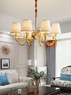 Aged Traditional Stacey Fabric Chandelier