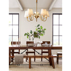 Aged Traditional Stacey Fabric Chandelier