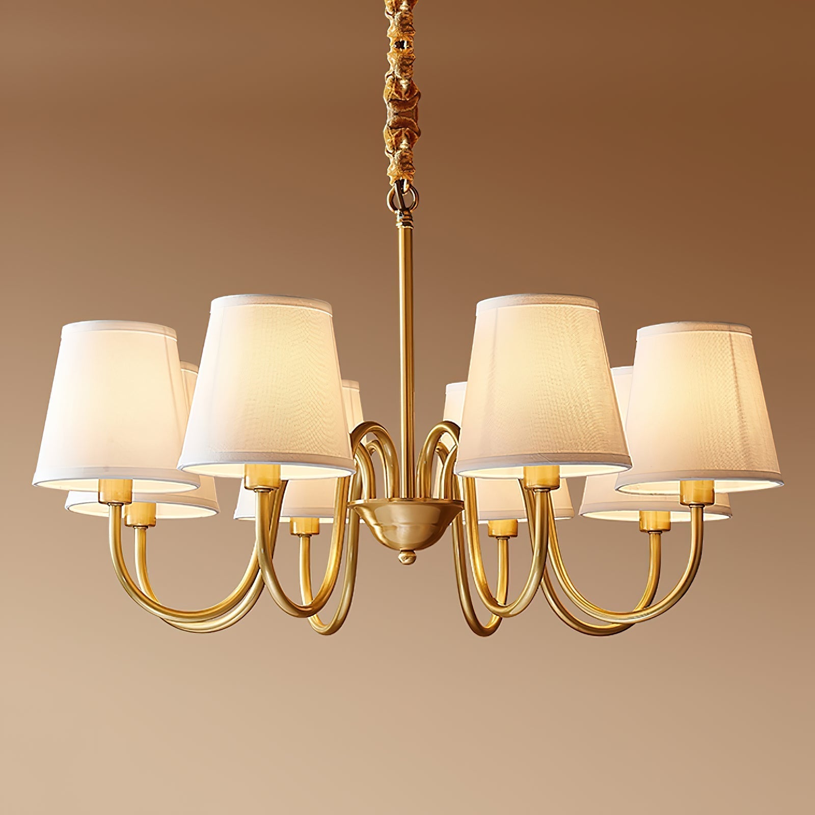 Aged Traditional Stacey Fabric Chandelier