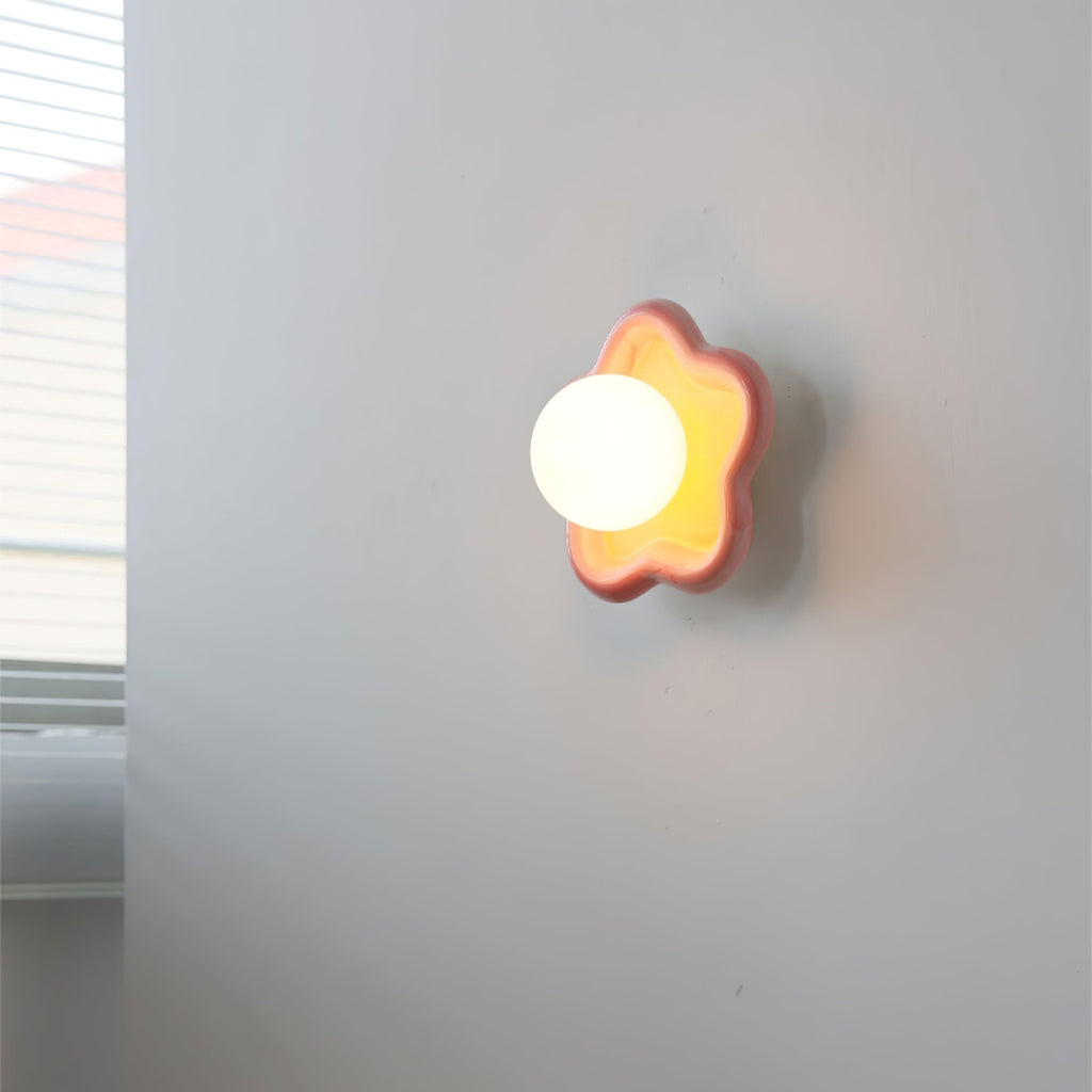 Petani Pink Yellow Flower Wall Light