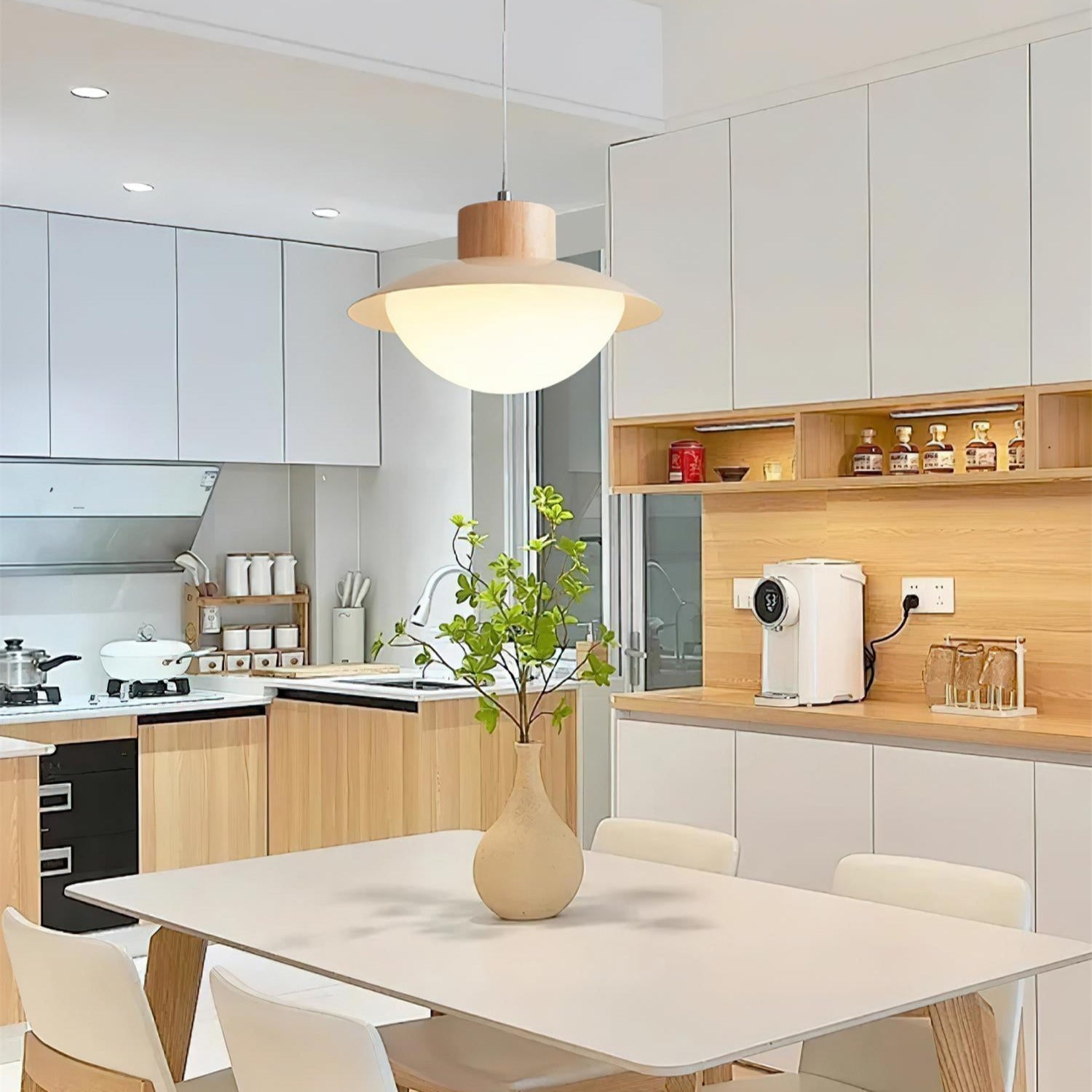 Milk Pendant Light Natural Wood