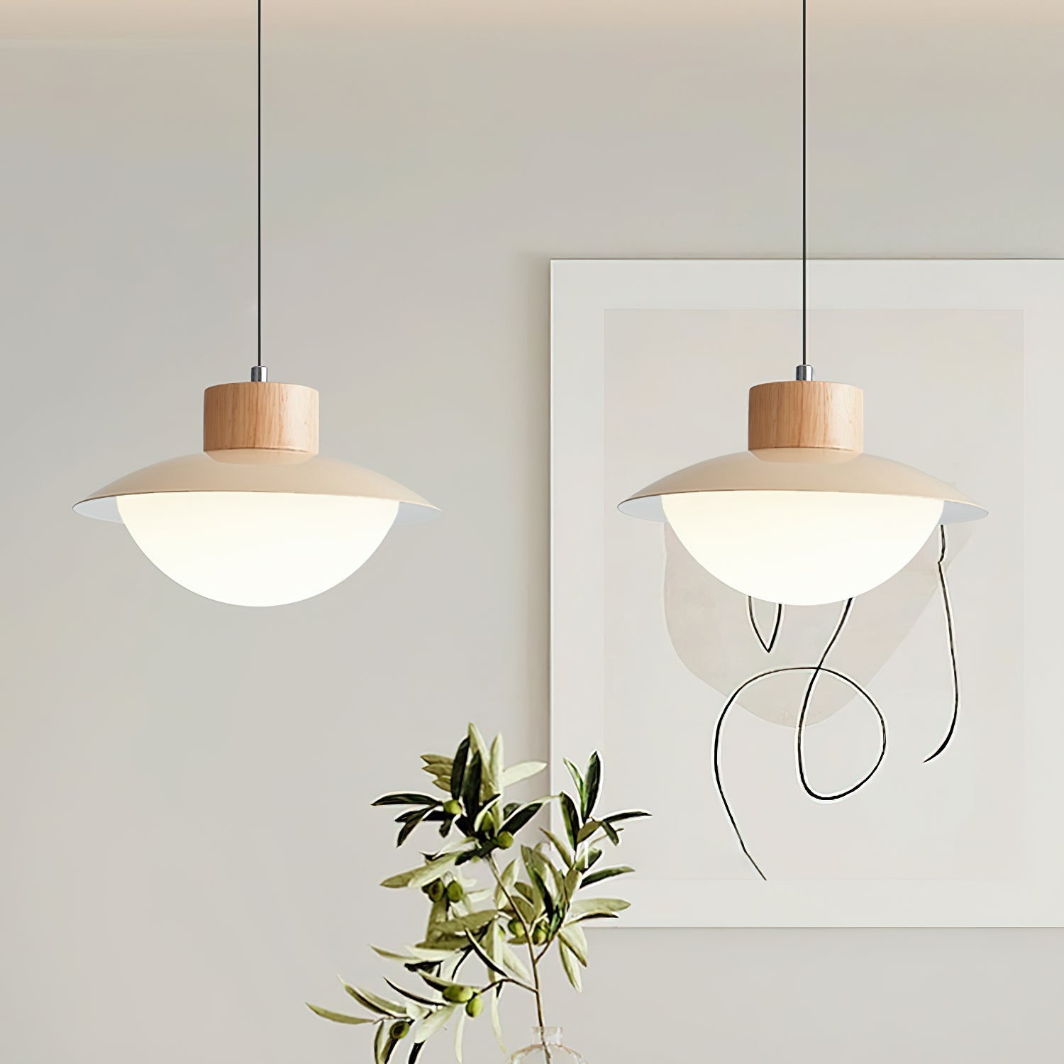 Milk Pendant Light Natural Wood