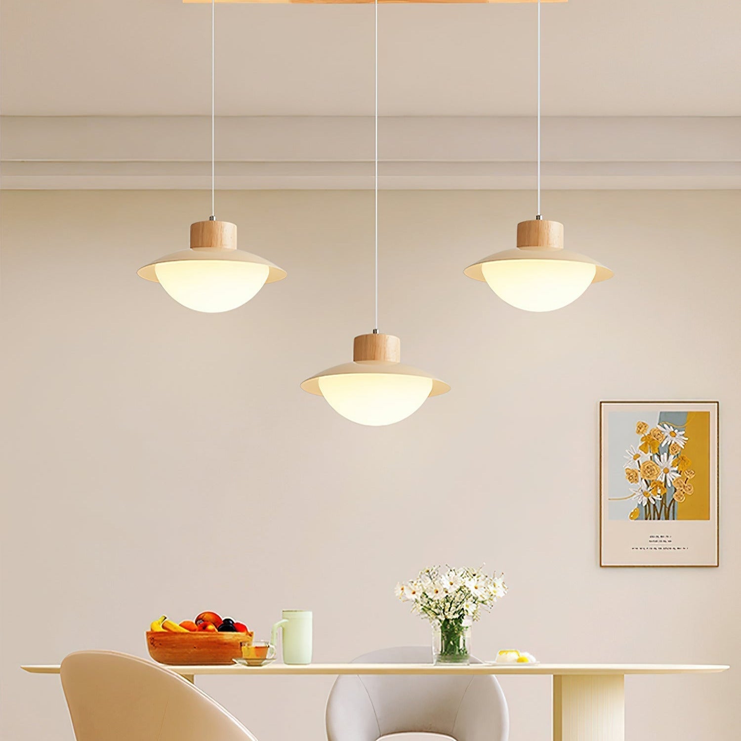 Milk Pendant Light Natural Wood