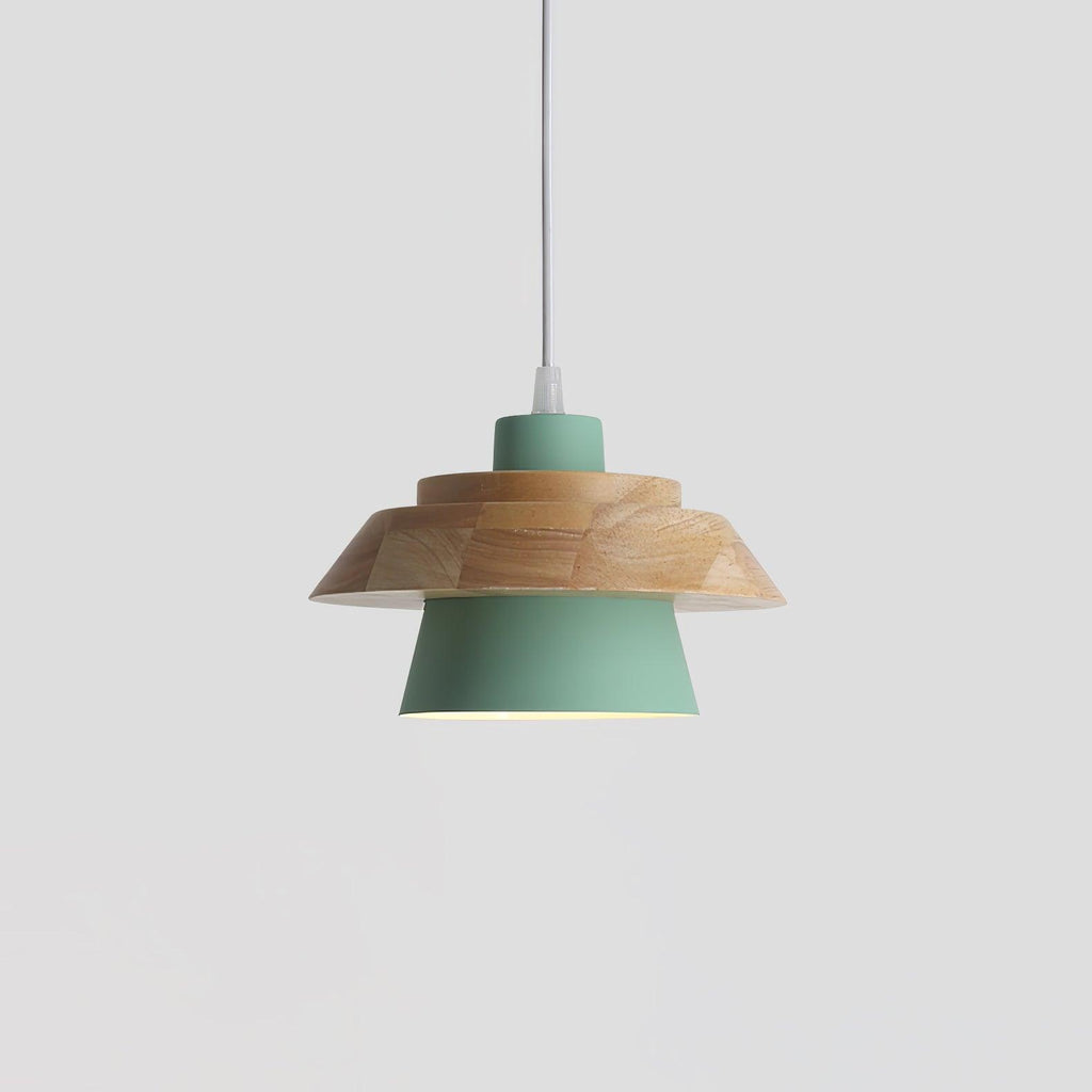 Arisha Modern Metal/Wood Pendant Light, Multi Color