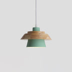 Arisha Modern Metal/Wood Pendant Light, Multi Color
