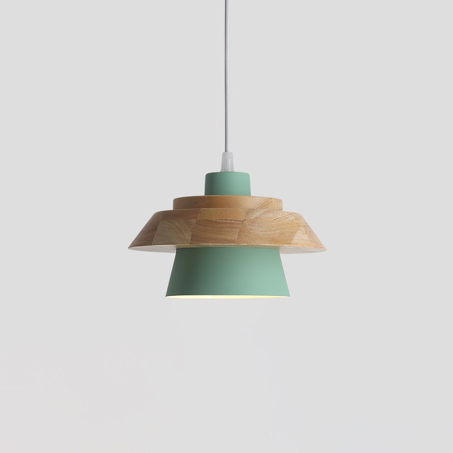 Arisha Modern Metal/Wood Pendant Light, Multi Color