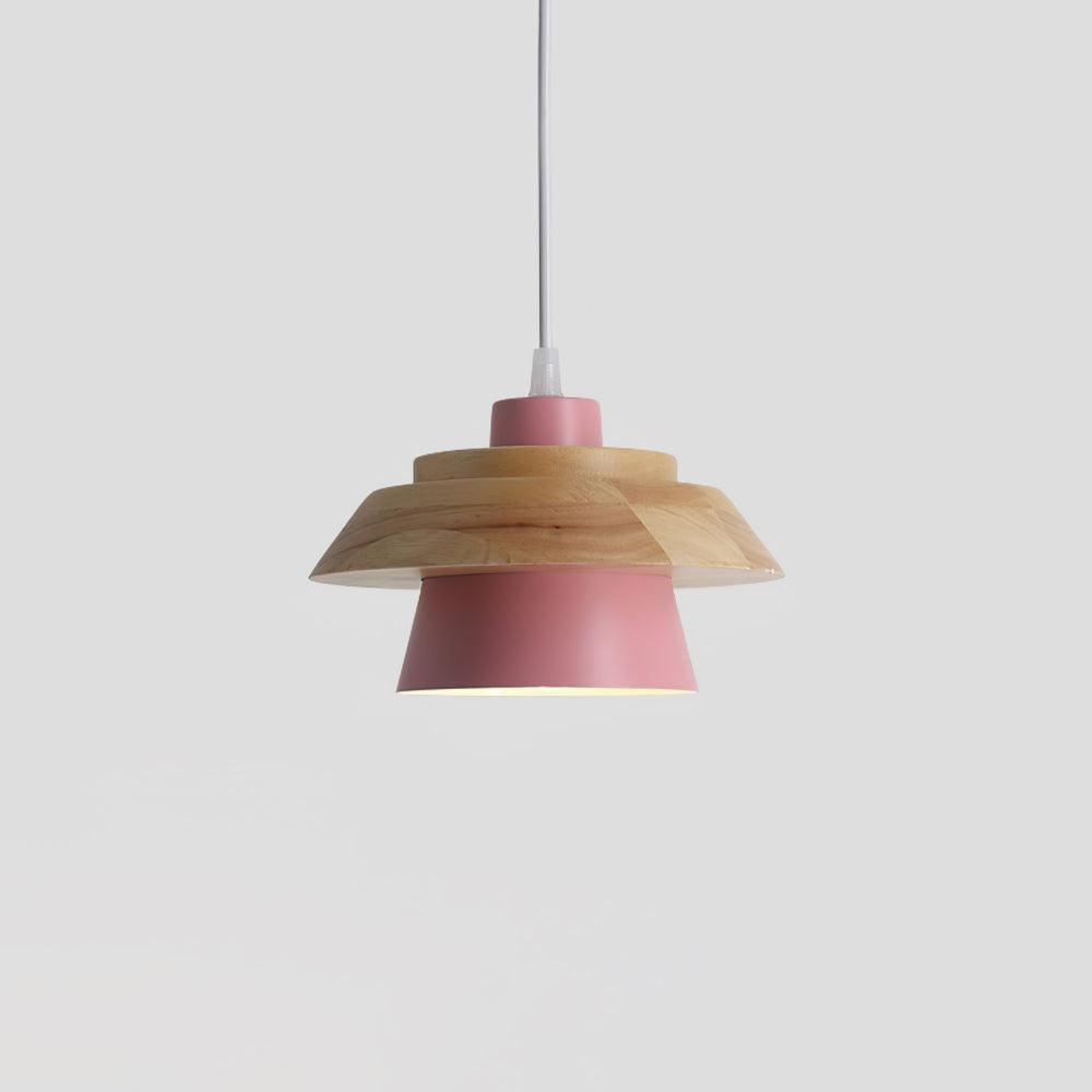 Arisha Modern Metal/Wood Pendant Light, Multi Color