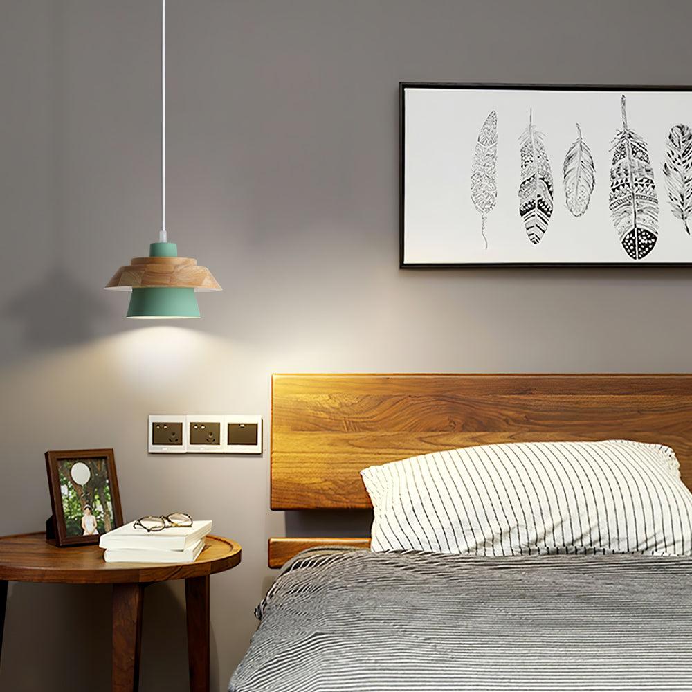 Arisha Modern Metal/Wood Pendant Light, Multi Color